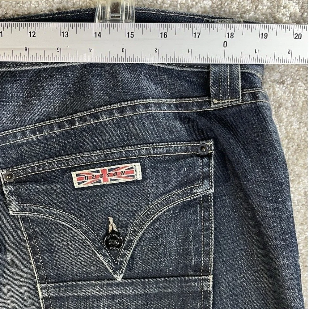 Hudson Jeans Men Size 40 Dark Wash Straight Leg Denim Flap Pocket‎ Blue